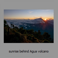 sunrise behind Agua volcano